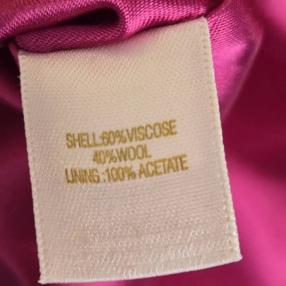 Kate Spade New York Women Pink Back Zip Dress Size XL Wool Blend Pockets Barbie